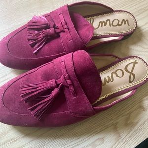 Burgundy Sam Edelman shoes with tassels